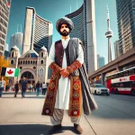 Pashtoon Afghan man walking in the city of Toronto.webp